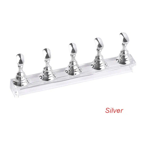 Light Grey - 5Pcs/Pack Chess Magnetic Nail Holder Practice Display Stand Gold Silver Rose-Golden Showing Shelf Gel Polish Display Stand Tools By WTB