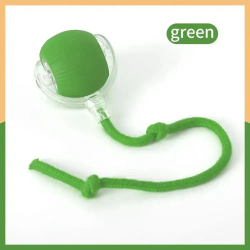 Green - New Cat Interactive Ball Toy Automatic Rolling Ball Faux Tail Rechargeable Smart Pet Electric Toy Dog Cat Training Imitate Mouse By WTB