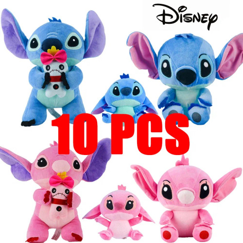 Purple - 25Cm 22Cm 12.5Cm Stitch Angel Plush Cute Anime Cartoon Toys Dolls Plush Car Desk Decoration Birthday Gifts For Children Kid Fan By WTB