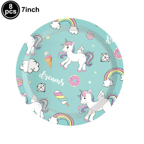 Chocolate - Unicorn Party Decoration Happy Birthday Banner Girl Unicorn Paper Mask Macaron Balloon Rainbow Unicorn Party Best Choice By WTB