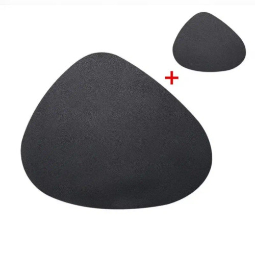 Pink, Size: L - Irregular Shape Pu Leather Placemats Set Oil-Proof Waterproof For Kitchen Tables Bistro Tables Bars Coffee Shops Hotels By WTB