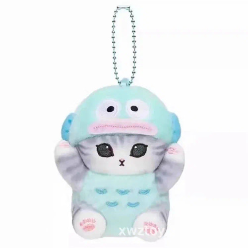 Gold - Hot Kawaii Plush Keychain Pendant Cartoon Mofusand Shark Cat Cross-Dressing Hello Kitty Kuromi Doll Stuff Backpack Decor Toys By WTB