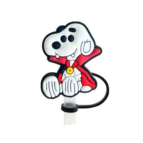 Deep Blue - 1-12Pcs Cute Miniso Snoopy Straw Cover Cap With 30&40Oz Cup10Mm Straw Toppers Reusable Dust-Proof Straw Caps Cartoon Drink Stra By WTB