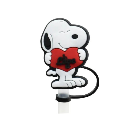 Coffee - 1-12Pcs Cute Miniso Snoopy Straw Cover Cap With 30&40Oz Cup10Mm Straw Toppers Reusable Dust-Proof Straw Caps Cartoon Drink Stra By WTB
