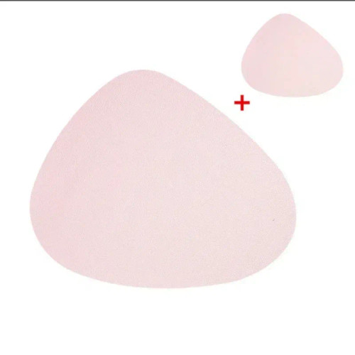 Yellow, Size: L - Irregular Shape Pu Leather Placemats Set Oil-Proof Waterproof For Kitchen Tables Bistro Tables Bars Coffee Shops Hotels By WTB