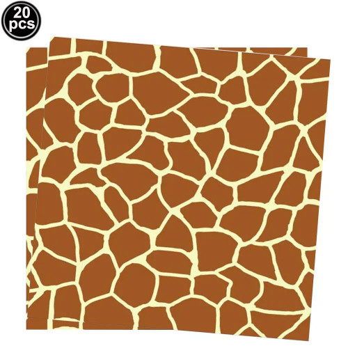 Chocolate - Animal Print Disposable Tableware Leopard Printed Paper Plates Napkins For Birthday Party Jungle Safari Theme Party Decoration By WTB