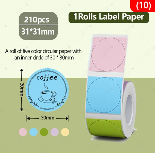 Orange - Niimbot B21/B203/B3S Label Machine Printing Paper Color Label Waterproof, Oil Resistant, Tear Resistant Label By WTB