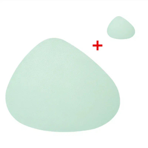 Blue, Size: L - Irregular Shape Pu Leather Placemats Set Oil-Proof Waterproof For Kitchen Tables Bistro Tables Bars Coffee Shops Hotels By WTB