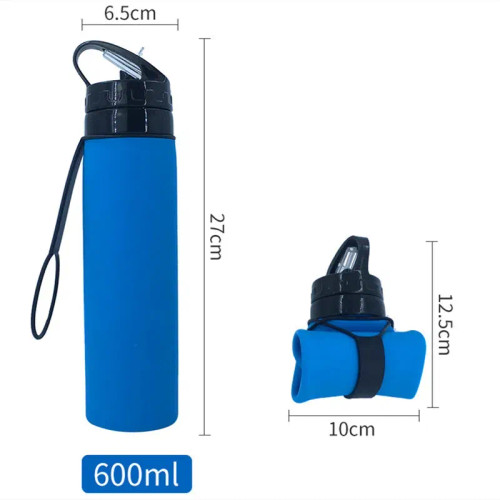 Yellow, Ships From: China, Capacity: 500-1000Ml - 2024 New Outdoor Sports Silicone Water Bottle Mountaineering Riding Portable Silicone Foldable Water Bottle By WTB