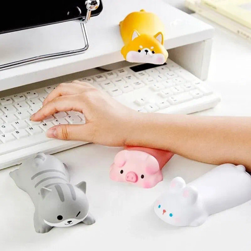 Matt Black - Cute Wrist Rest Support For Mouse Pad Computer Laptop Arm Rest For Desk Ergonomic Slow Rising Squishy Toy Desktop Ornament By WTB