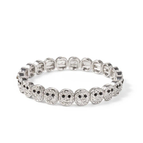 Metal Red, Ships From: China, Diameter: 50-52Mm - 2024 New Rhinestone Happy Bangle For Women Diamond Hand Accessory By WTB