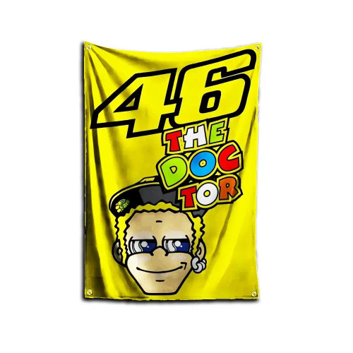 Orange, Size: 120 X 180Cm - 3X5 Ft D-Doctors R-Rossis Vr-46 Flag Polyester Digital Printing Banner For Garage Wall Out Door Decoration With Brass Grommets By WTB