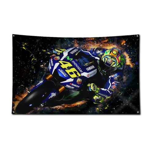 Camouflage, Size: 120 X 180Cm - 3X5 Ft D-Doctors R-Rossis Vr-46 Flag Polyester Digital Printing Banner For Garage Wall Out Door Decoration With Brass Grommets By WTB