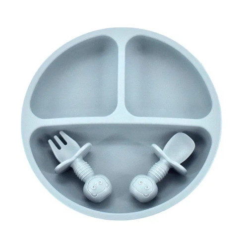 Red - 9Colors Baby Plate Set Food Grade Silicone Dishes Bpa-Free Tableware Kids Feeding Bowls Kids Learning Dishes Tray Dropshiping By WTB