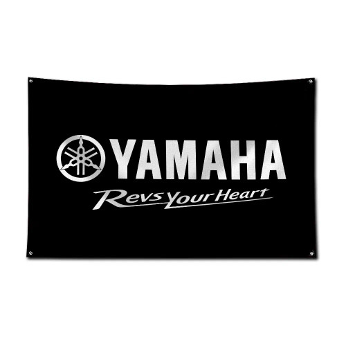 Sand Color, Size: 120 X 180Cm - 3X5 Ft Motorcycle Racing Y-Ya-Ma-Has Flag Polyester Digital Printing Banner For Garage Wall Art Out Door Decoration With Grommet By WTB
