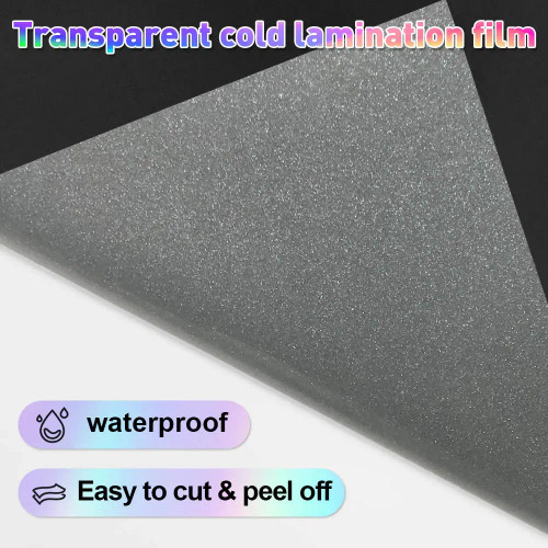 Light Yellow - 10 Sheets Cold Laminating Film Paper A4 Sheet Self Adhesive Sticker Protect Photo Waterproof Transparent Star Lamination Film By WTB