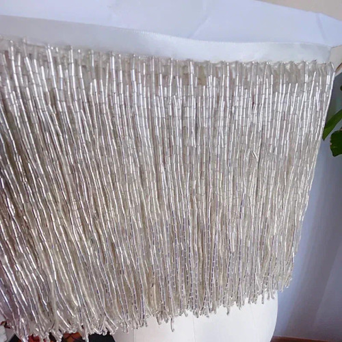 Black, Size: M - 15Cm Width 38 Colors Grey Blue Tube Tassel Dress Accessories Lace Trim Wedding And Evening Dress Beaded Decoration Rs3052-2 By WTB