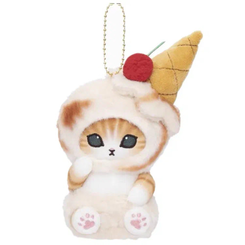 Khaki - Hot Kawaii Plush Keychain Pendant Cartoon Mofusand Shark Cat Cross-Dressing Hello Kitty Kuromi Doll Stuff Backpack Decor Toys By WTB