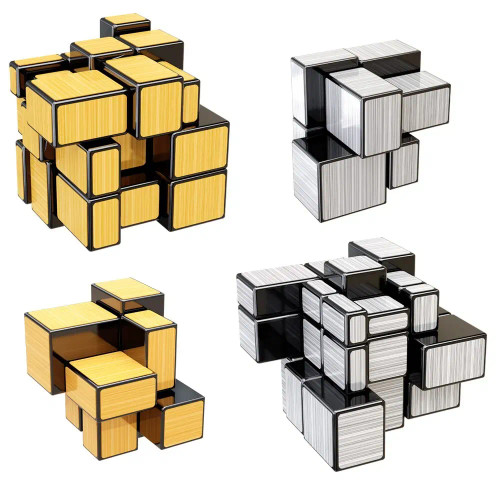 Burgundy - Sengso Mirror Magic Cube 2X2 3X3 Golden Silver Magic Cubo Profession Puzzle High Quality Children'S Toys By WTB