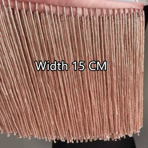 Beige, Size: M - 15Cm Width 38 Colors Grey Blue Tube Tassel Dress Accessories Lace Trim Wedding And Evening Dress Beaded Decoration Rs3052-2 By WTB