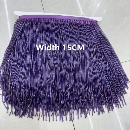 Blue, Size: M - 15Cm Width 38 Colors Grey Blue Tube Tassel Dress Accessories Lace Trim Wedding And Evening Dress Beaded Decoration Rs3052-2 By WTB