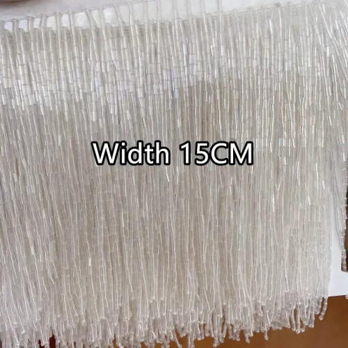 Light Pink, Size: M - 15Cm Width 38 Colors Grey Blue Tube Tassel Dress Accessories Lace Trim Wedding And Evening Dress Beaded Decoration Rs3052-2 By WTB