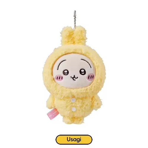 Crimson - 10Cm Chiikawa Pajama Plush Pendant Keychain Cartoon Usagi Hachiware Usachi Doll Pendant Keychains Chiikawa Plush Doll Toys Gifts By WTB
