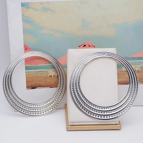 Metal Brown - Gold Color Stud Earring Pendant Big Geometric Hoop Earrings For Women Round Circle Earrings Hoops Punk Jewelry 2022 By WTB