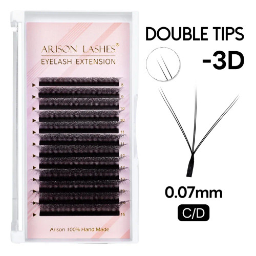 Silver, Curl: D, Thickness: 0.07Mm, Length: Mix - Arison Lashes W Shape 3/4/5/6D Eyelashes Extension Premade Volume Fans Yy-Shape Lashes Faux Mink Soft Easy Faning Natural Lashes By WTB