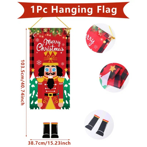 Orange - Santa Claus Hanging Flag Merry Christmas Decorations For Home 2023 Xmas Gifts Christmas Ornament Navidad Natal New Year 2024 By WTB