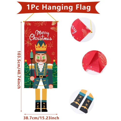 Silver - Santa Claus Hanging Flag Merry Christmas Decorations For Home 2023 Xmas Gifts Christmas Ornament Navidad Natal New Year 2024 By WTB