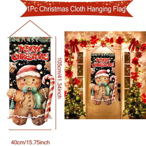 Plum - Santa Claus Hanging Flag Merry Christmas Decorations For Home 2023 Xmas Gifts Christmas Ornament Navidad Natal New Year 2024 By WTB
