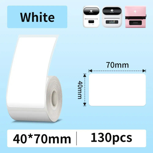 Light Silver - Phomemo Label Maker Paper M110 Label Adhesive Paper White Waterproof Thermal Sticker For M110 M221 M200 M220 Portable Printer By WTB