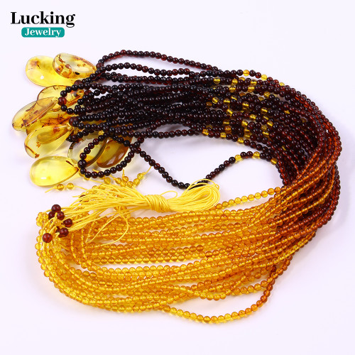 3A Natural Baltic Amber Necklace Gradient Color - Untreated Rare Gemstone For Jewelry Making Diy Or Exquisite Gifts By WTB