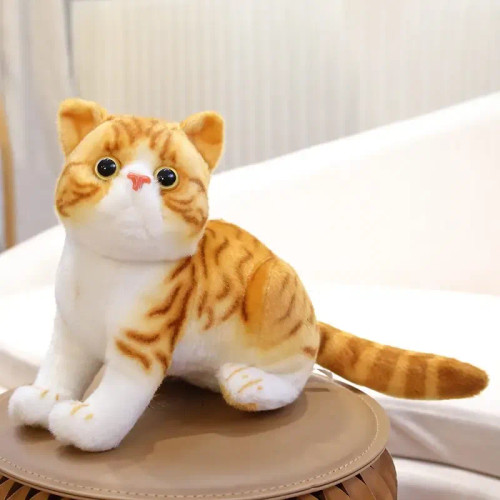 Red, Height: 11Cm-30Cm - 26Cm Stuffed Lifelike Cats Plush Toy Simulation American Shorthair Cute Cat Doll Pet Toys Home Decor Gift For Girls Birthday By WTB