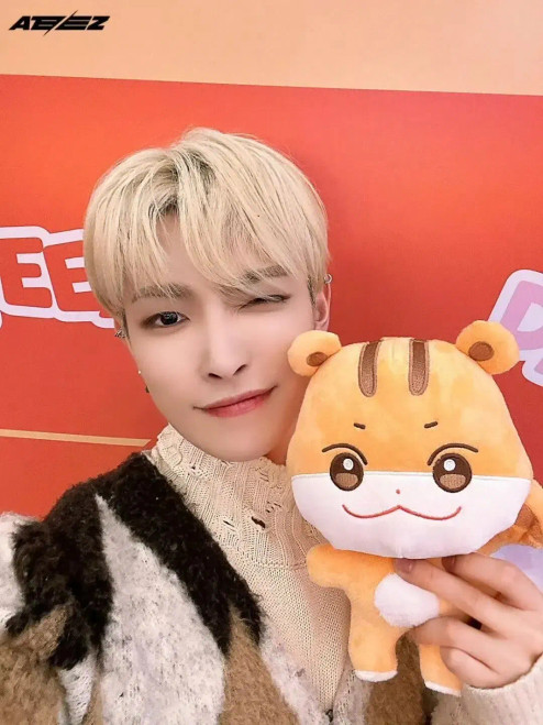 Firebrick, Height: 0-10Cm - Kpop Aniteez Kawaii Stuffed Animals Plushies Toy Room Decor Hongjoong Seonghwa Yunho Yeosang San Ming Wooyoung Jongho Plu By WTB