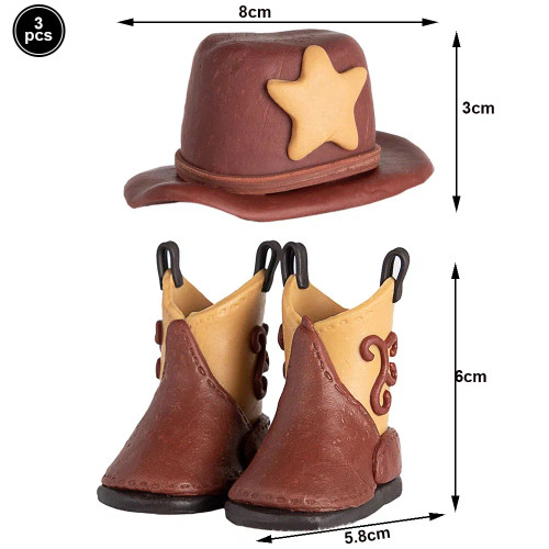 Deep Sapphire - Cowboy Cake Topper Western Cowboy Hat And Boot Cupcake Toppers With Balls Western Theme Birthday Party Baby Shower Supplies By WTB