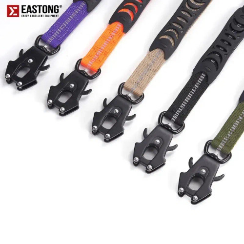 Red - Heavy Duty Dog Leash With Elastic Bungee For Medium & Large Dogs - Shock Absorption & Safety Clip Included By WTB