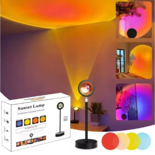 White - Intelligent Led Rainbow Sunset Projection Light Bar Coffee Shop Home Living Room Bedroom Background Wall Atmosphere Lighting By WTB