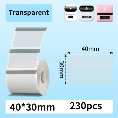 Light Yellow - Phomemo Label Maker Paper M110 Label Adhesive Paper White Waterproof Thermal Sticker For M110 M221 M200 M220 Portable Printer By WTB