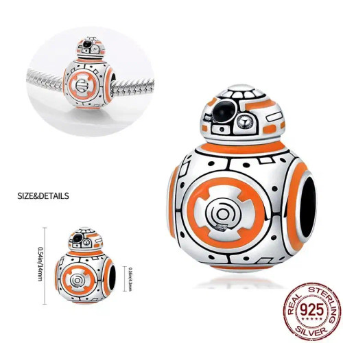 White - New Charm Plata De Ley 925 Silver Disney Star Warsries Mandalorian Helmet Charm Bead Fit Original Brand Bracelet Birthday Gift By WTB