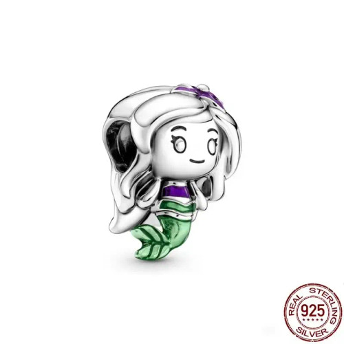 Peacock Blue - New Charm Plata De Ley 925 Silver Disney Star Warsries Mandalorian Helmet Charm Bead Fit Original Brand Bracelet Birthday Gift By WTB