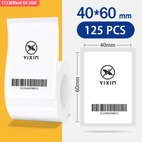 Gray - Niimbot Mini Printer Thermal Wire White/ Cable/Color/Round Sticker Self Adhesive Waterproof Sticker For B1 B21 B203 By WTB