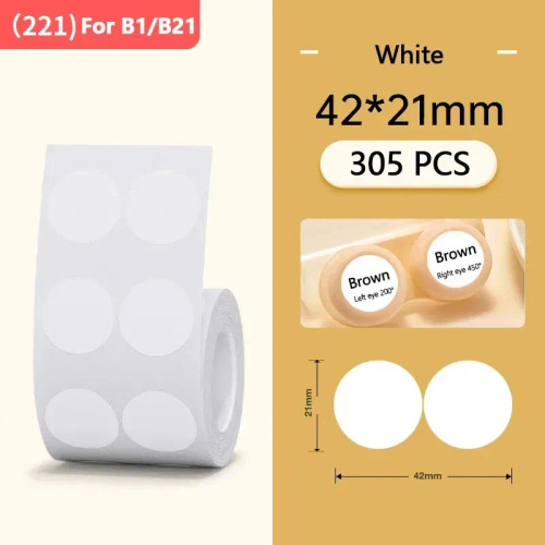 Maize - Niimbot Mini Printer Thermal Wire White/ Cable/Color/Round Sticker Self Adhesive Waterproof Sticker For B1 B21 B203 By WTB