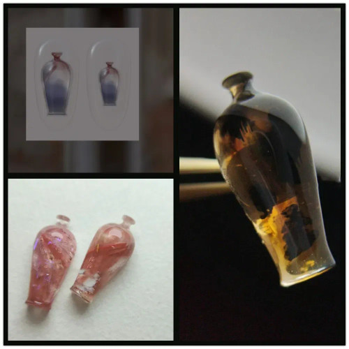 Pink - 1Pc Marine Jellyfish Lace Ice Flowers 3D Acrylic Nail Mold Nail Art Silicone Stamping Plates Nail Accessories By WTB