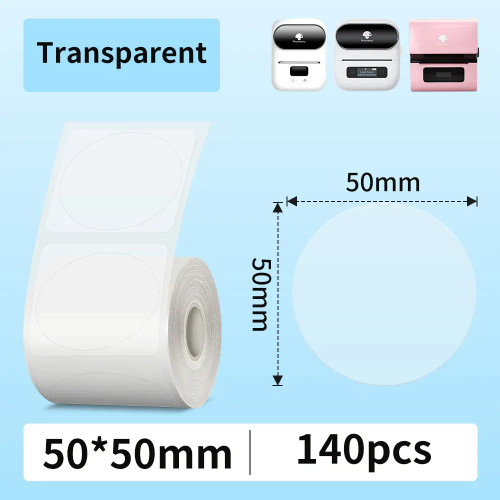 Light Pink - Phomemo Label Maker Paper M110 Label Adhesive Paper White Waterproof Thermal Sticker For M110 M221 M200 M220 Portable Printer By WTB