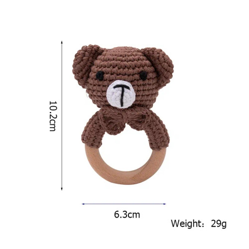 Violet/?Â«?Â?Â¦Â° - Bopoobo 3Pcs/5Pcs Crochet Bunny Baby Teether Rattle Animal Beech Wood Teether Pacifier Chain Crochet Rattle For Newborn Baby By WTB