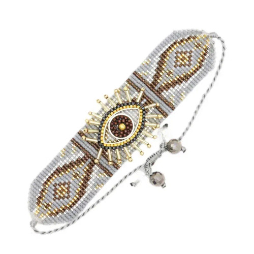Metal Light Yellow Gold Color - Aliya Miyuki Beads Evil Eye Bracelet Bohemian Mujer Pulseras Moda Women Armband Jewelry Handmade Braided Bracelet Wholesale By WTB