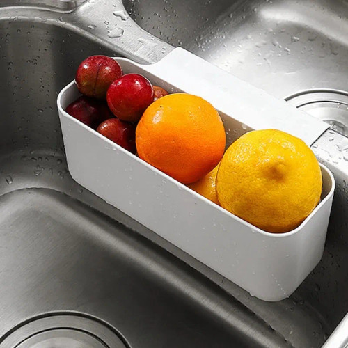 Light Grey - Justdolife Sink Sponge Holder Multifunctional Sink Drain Strainer Basket Sink Storage Rack Kitchen Drainer Rack Storage Basket By WTB