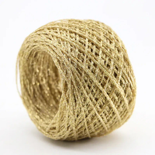 Green - 50G/Ball Colorful Unique Gold Silver Wool Cotton Metallic Yarn Skein Crochet Thread Glitter Hand-Woven Craft Bag By WTB